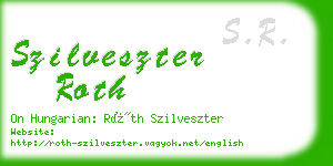 szilveszter roth business card